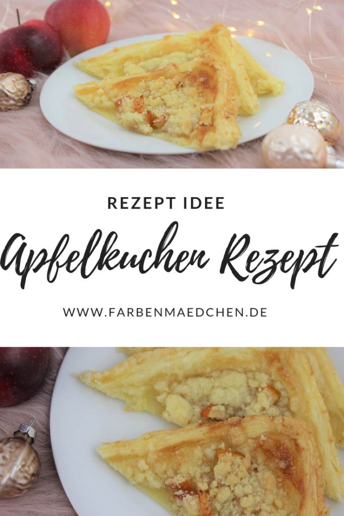Selbst gemachter Apfelkuchen aus Blätterteig. Perfekte Rezeptidee für Weihnachten. 