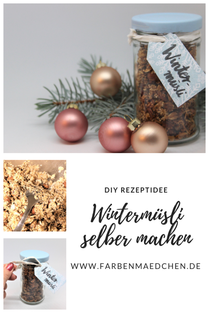 Wintermüsli selber machen und zu Weihnachten verschenken.