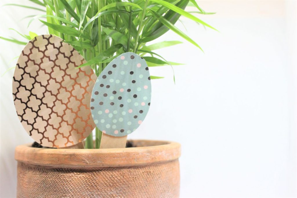 Ostereier für Blmentopf Deko basteln.