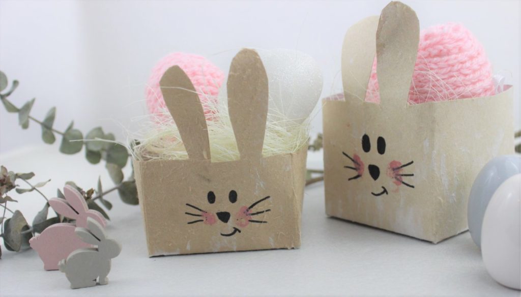 Osternest aus einer alten Milchverpackung - DIY Upcycling Idee.