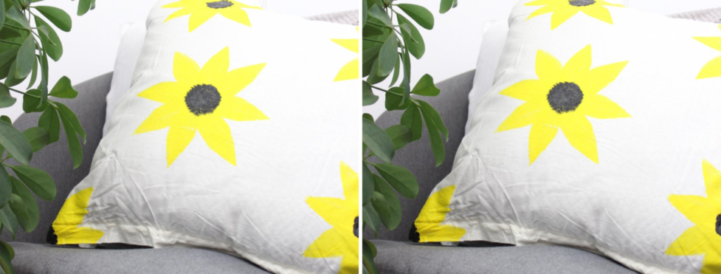 Bedrucktes sommerliches DIY Kissen. 