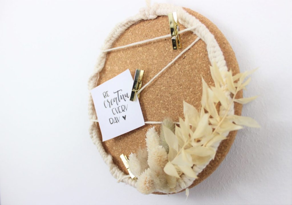 DIY Kork Pinnwand mit Makramee