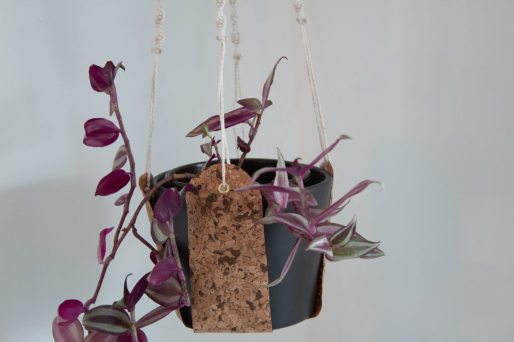 DIY Blumenampel mit Kork. 