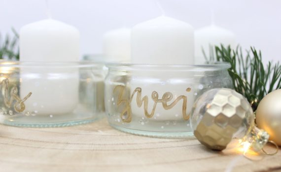 Adventskranz aus Einmachgläsern ganz einfach selber machen.
