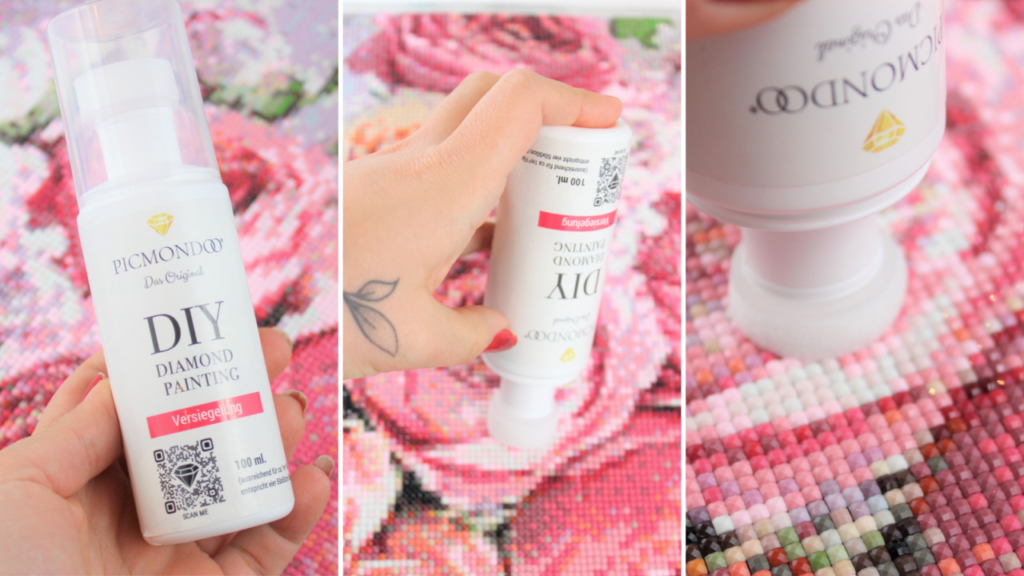 Die Versiegelung wird als Schutz für die Diamanten aufgetragen. 