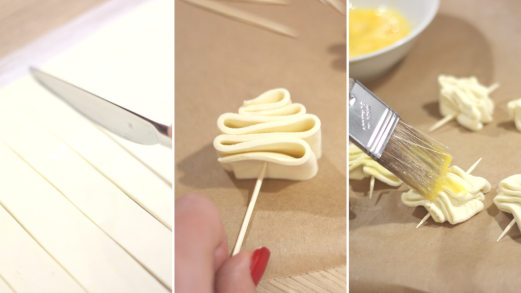 DIY Blätterteig Tannenbäume. 