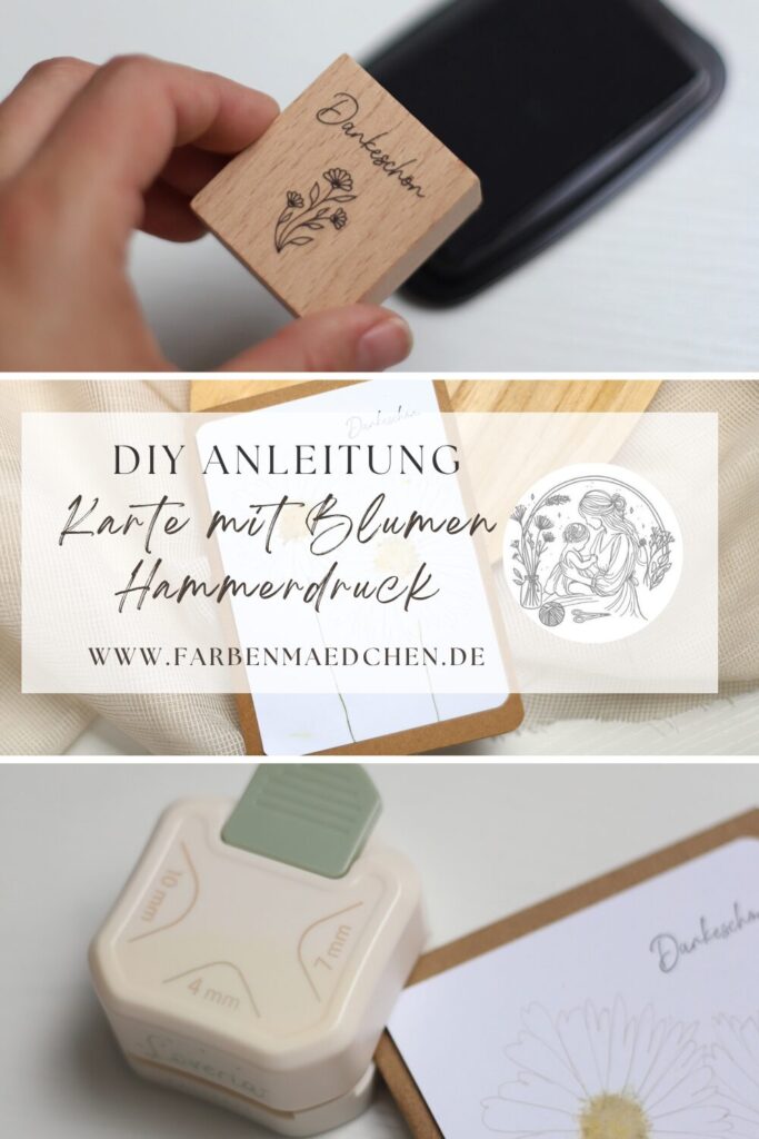 Karte mit flower pounding. Einfache Technik schnell erklärt